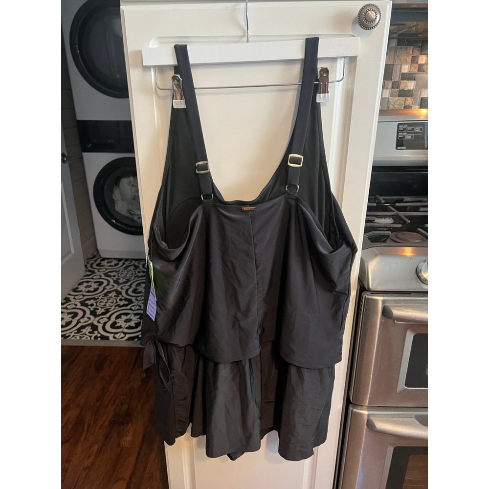 NWT Simply Fit Plus Black One Piece Swimdress - Picture 5 of 9